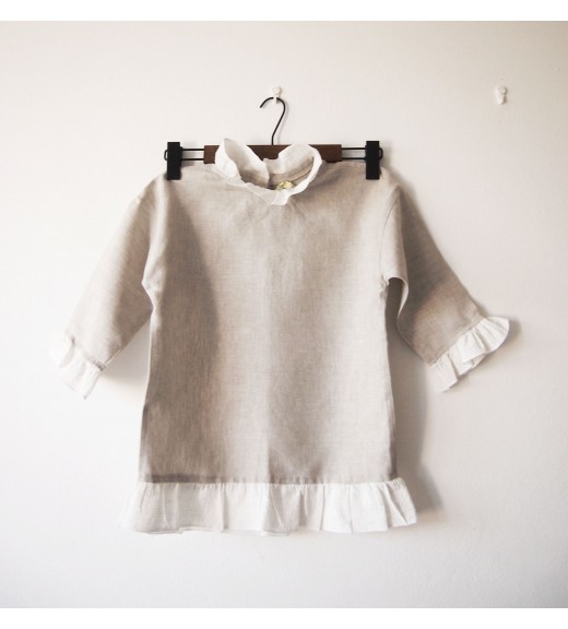 Limitovka - ľanová dievčenská košielka/blúzka vel.140